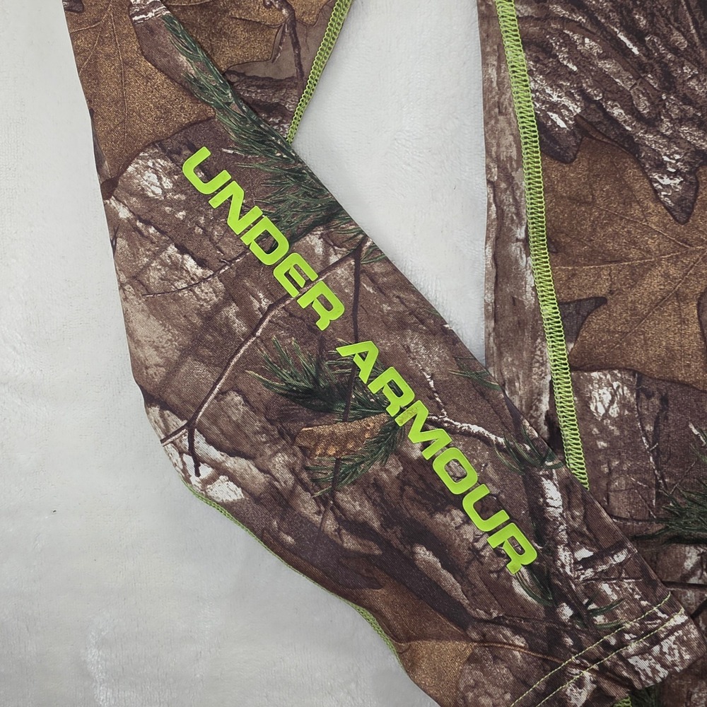 Under Armour Mens Realtree Camo Compression Shirt Long Sleeve Mock Neck Green M - Picture 4 of 8